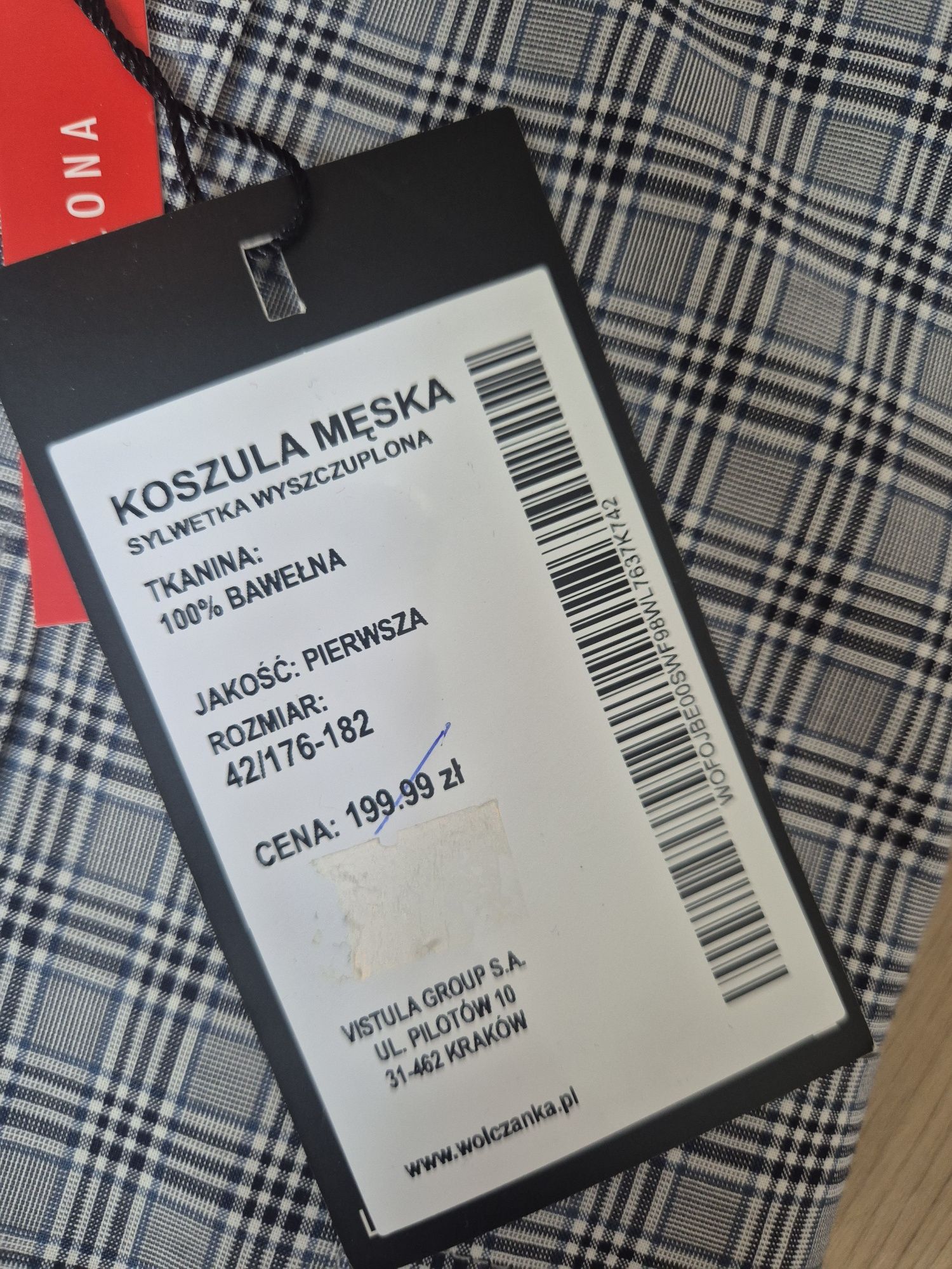Koszula Wólczanka męska nowa 42 176/182 slim wyszczuplona