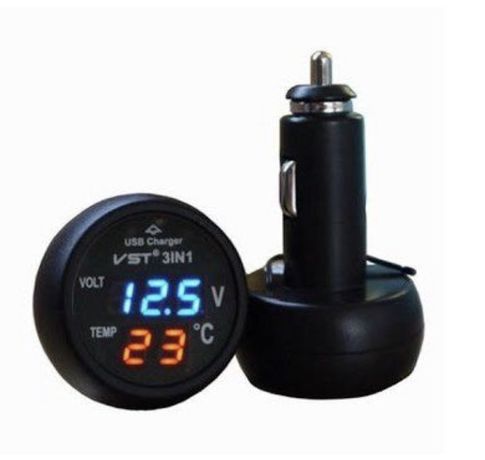 Автомобильный термометр – вольтметр с USB 3 в 1