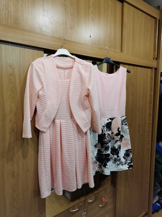 Sukienka s pudrowy róż komunia chrzest