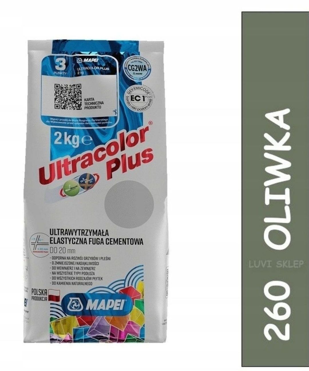 Fuga Mapei zielona oliwka 260 - 300g