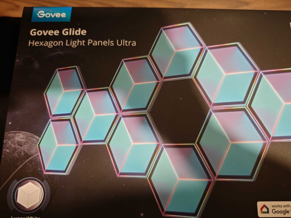 Govee Glide Hexagon Ultra Lunar White — 8 sztuk, nowe