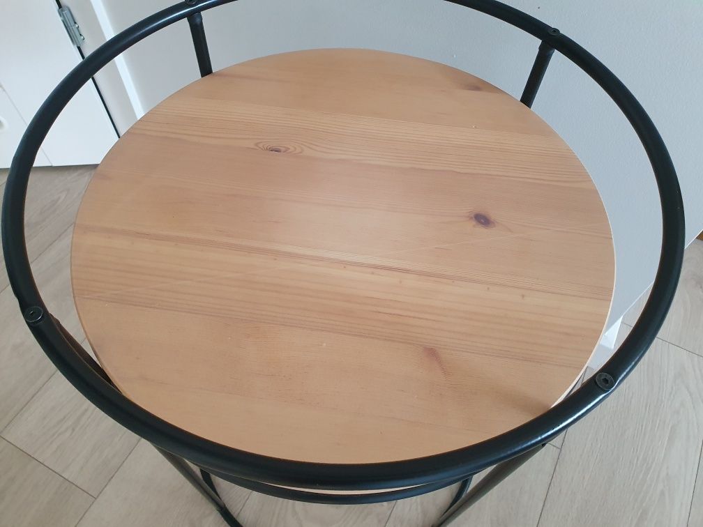 Ikea hjärtelig loftowy stolik nocny, szafka, kwietnik. Drewno i czarny