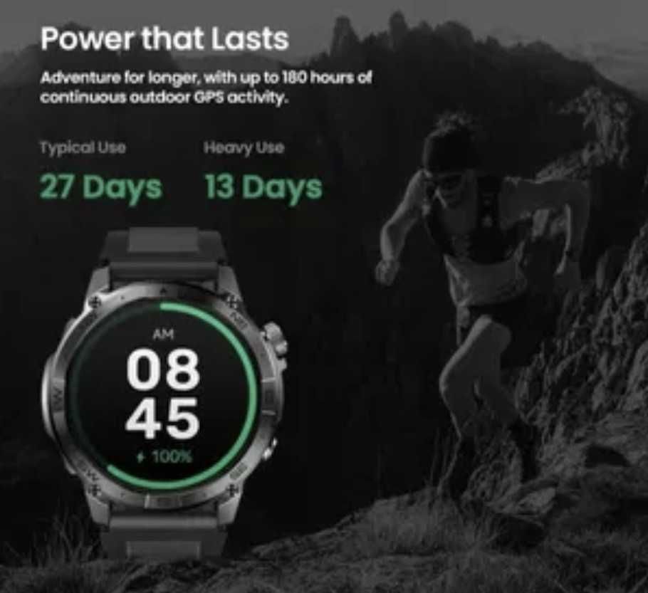Nowy Smartwach 1,43 cala AMOLED GPS Zegarek Zeblaze Stratos 2 Plus PL