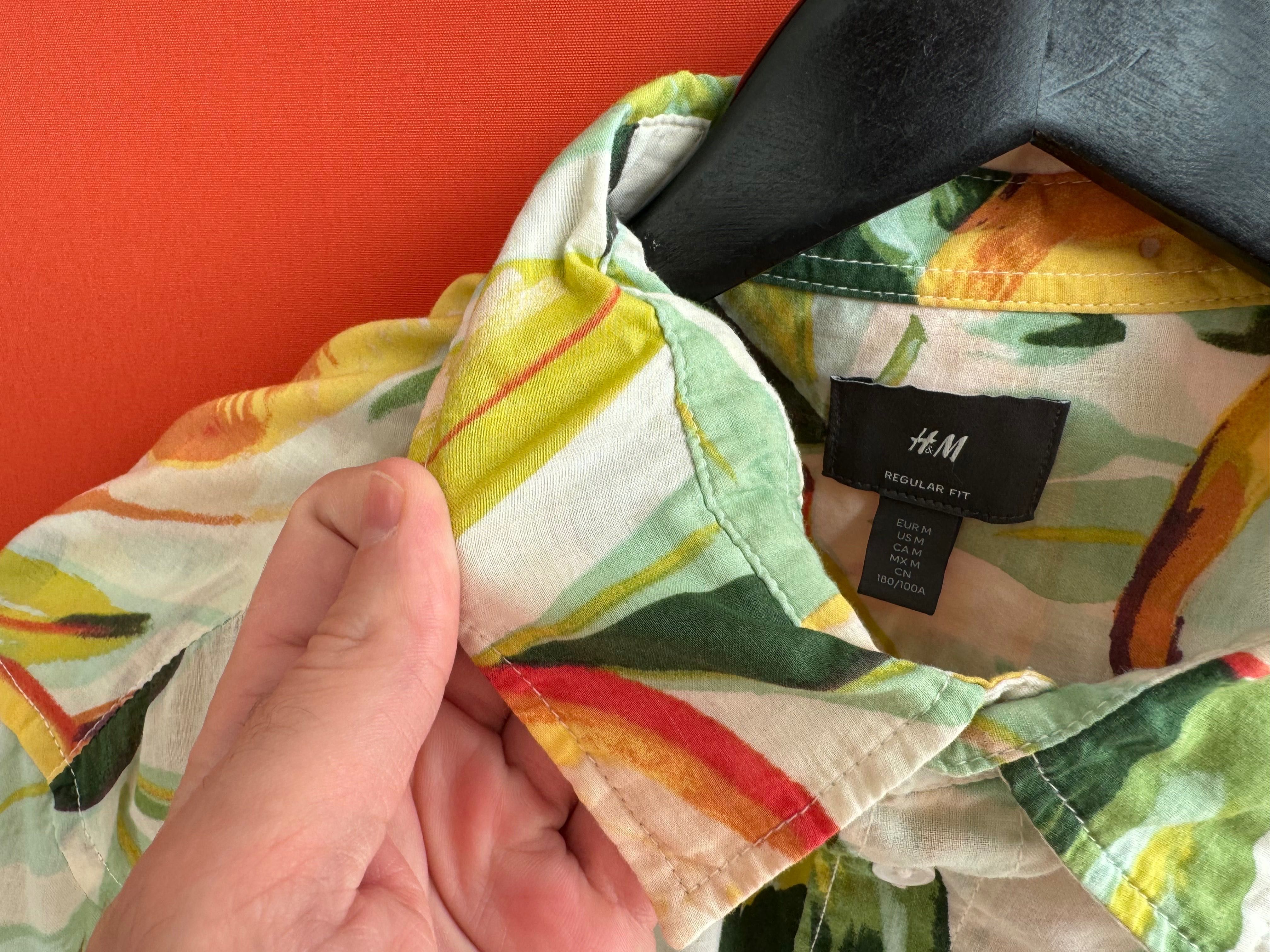 H&M чоловіча літня сорочка рубашка з коротким рукавом поло розмір M