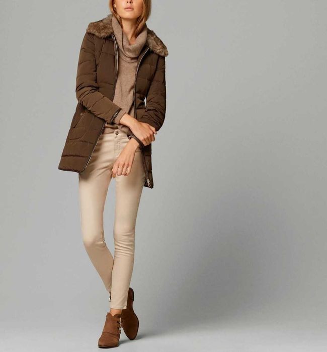 Massimo Dutti kurtka płaszcz puchowa S 36 odpinany kołnierz