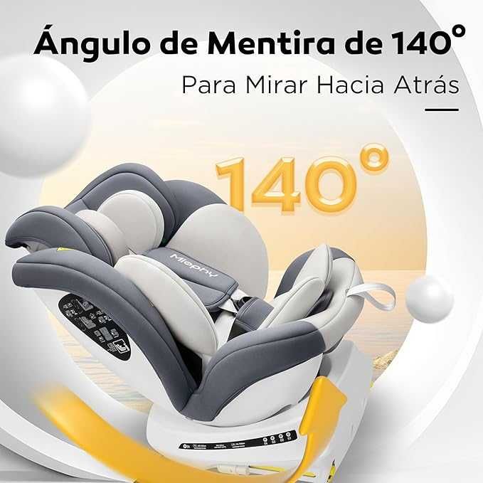 Fotelik dziecięcy obrotowy 360° 0-36 KG ISOFIX