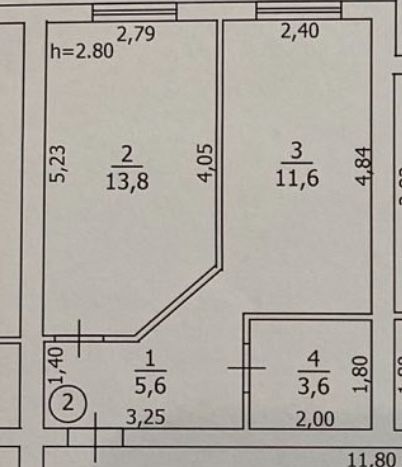 Продаж квартири 1 км. по вул.Шевченко( газове опалення)