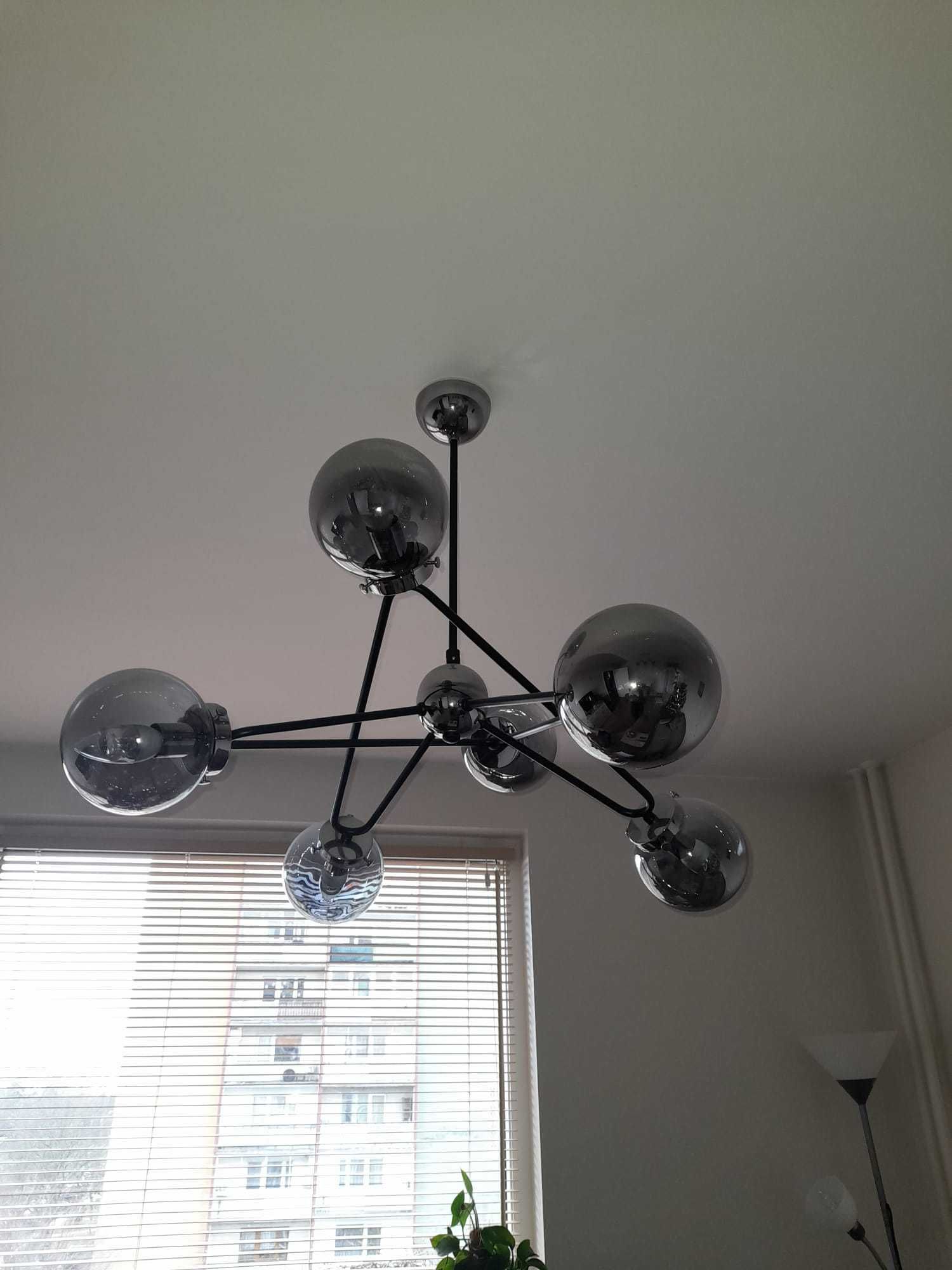 Lampa wisząca Sagito srebrna 6 x E14 Alfa 6 sześcio punktowa