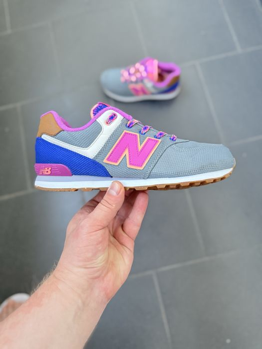 Жіночі кросівки New Balance 574 сіро-рожеві оригінал EU37 (9.5/10)