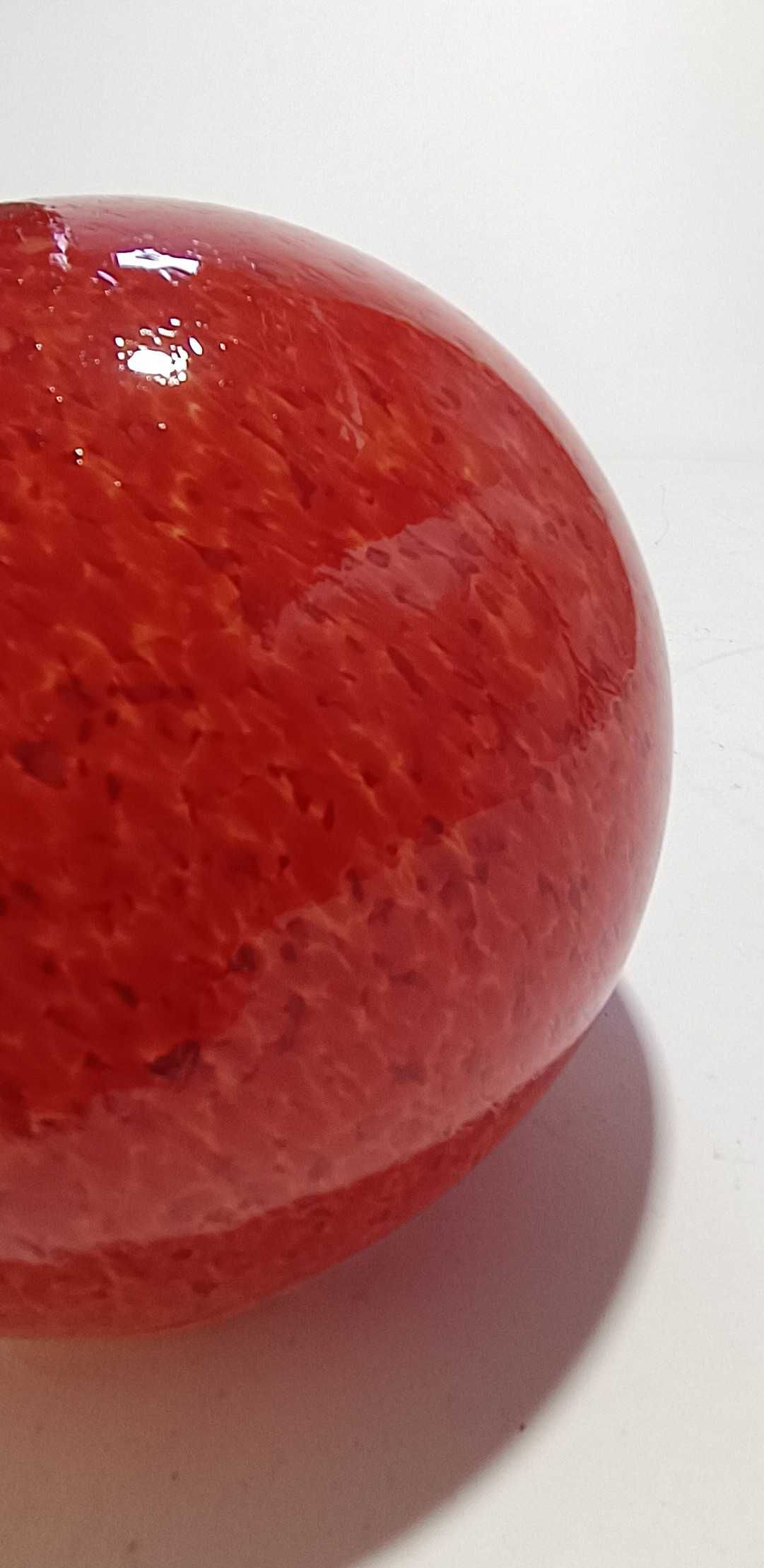 Candeeiro de mesa bola em vidro vermelho – Estilo retro/moderno
