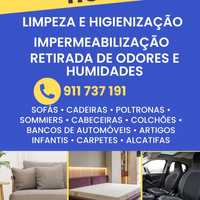 Limpeza,higienização e impermeabilização de sofás, colchões, carpetes