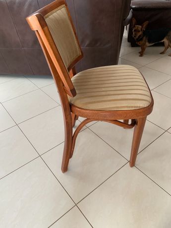 Krzesła tapicerowane olcha gięta PRL 5 szt