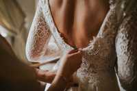 Suknia ślubna - koronka, długi rękaw