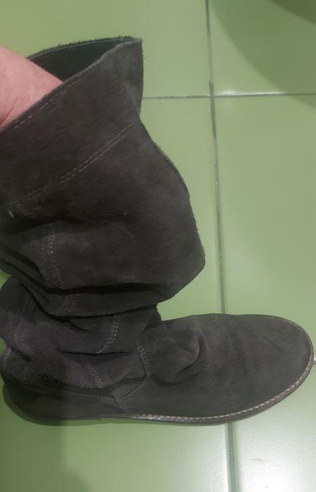 Фирменные замшевые сапоги -ботфорти(Италия)