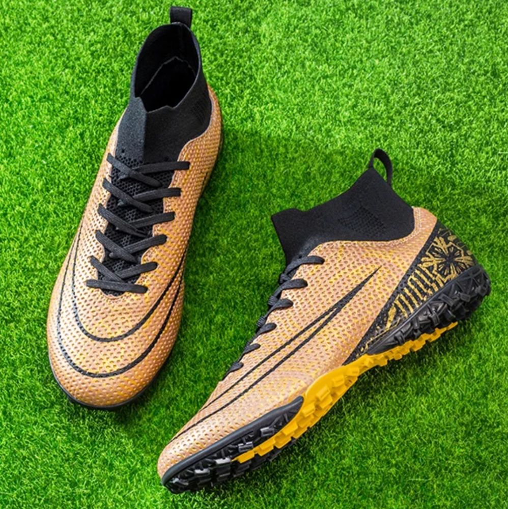 Turfy orlik buty piłkarskie skarpeta futbolówki obuwie sportowe gold