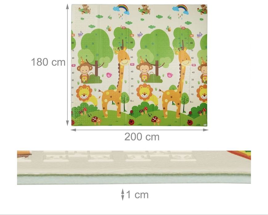 Składana mata dziecięca, nie zawiera substancji szkodliwych, 200 x 180