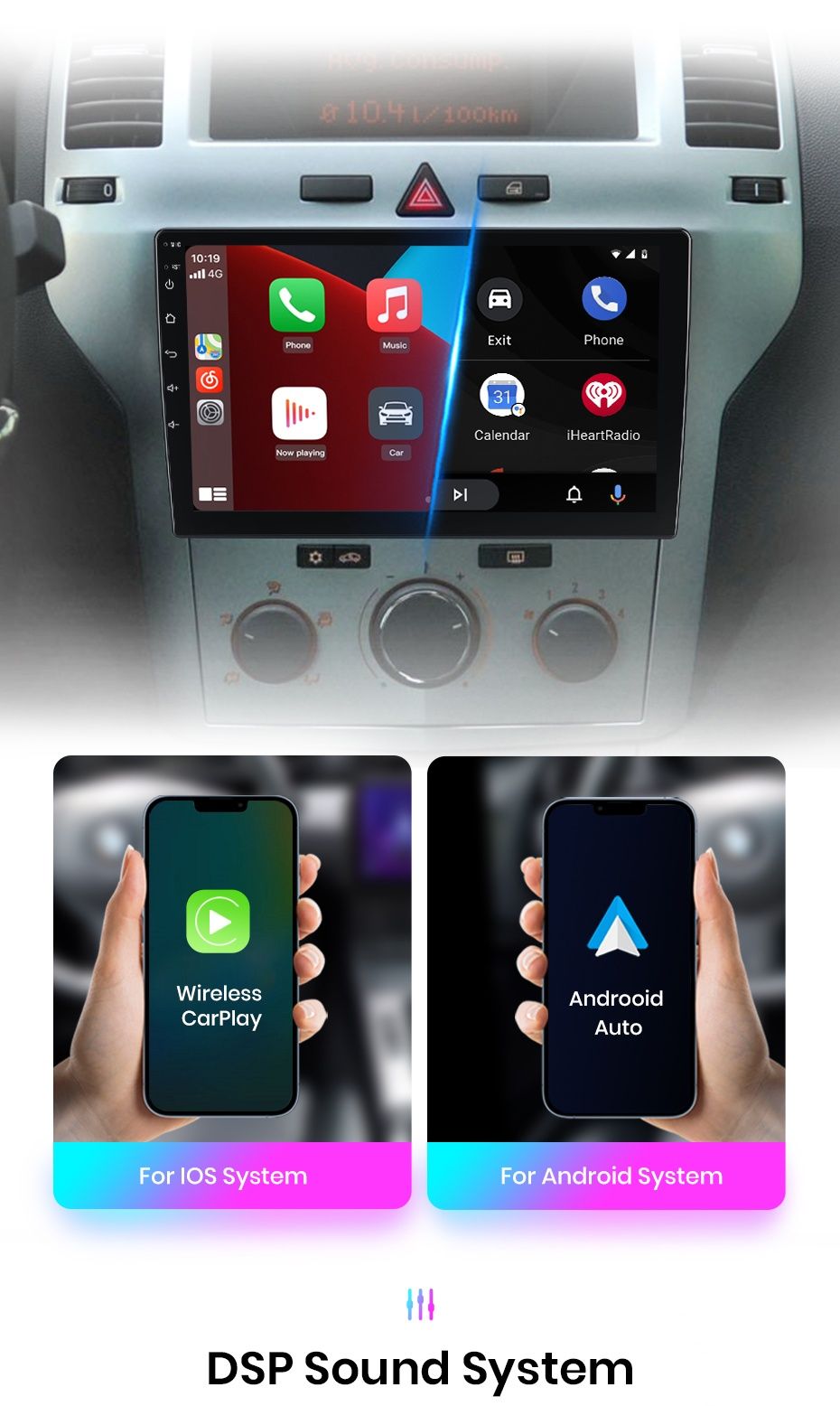 Rádio 9" Opel Astra Zafira Antara 2005-14 Carplay GPS Wi-Fi novo