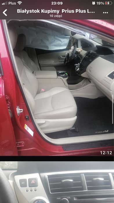 Fotele i boczki skóra Toyota prius plus