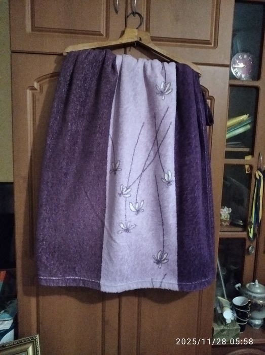 Большая тёплая махровая двухсторонняя простынь 2 м на 150 см