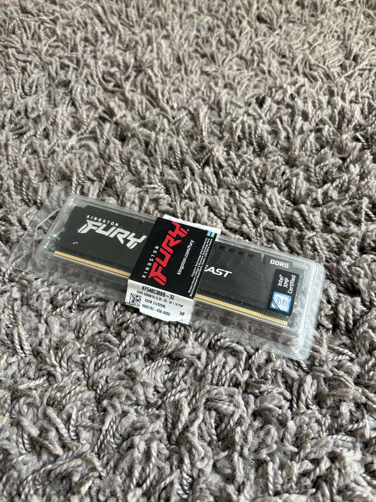 Memória RAM Kingston 1*32GB DDR5 4800MHz Fury Beast Black - CL38-38-38