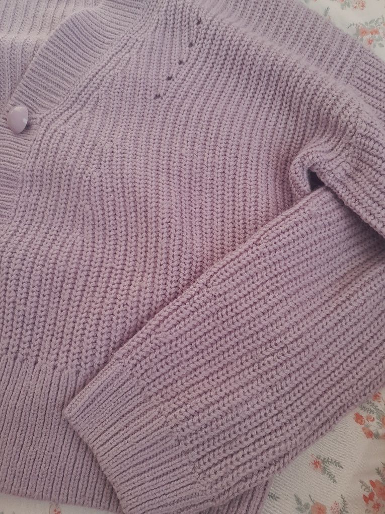 Fioletowy sweter na guziki xxs