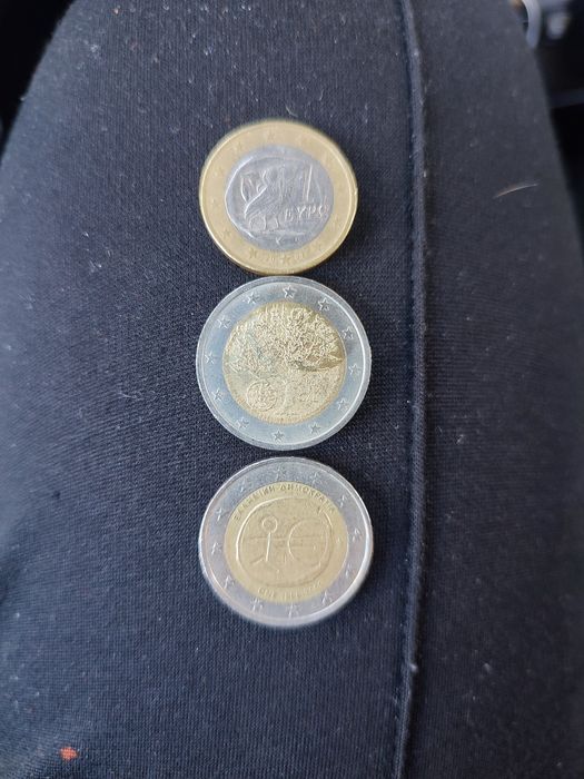 Moedas 1 e 2 euros