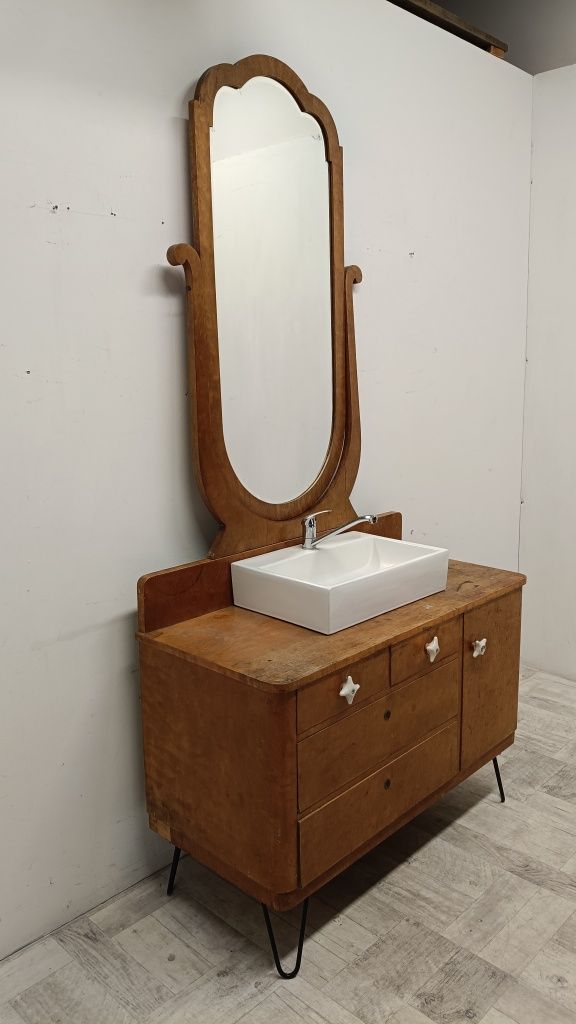 szafka pod umywalkę komoda do łazienki vintage stara lustro