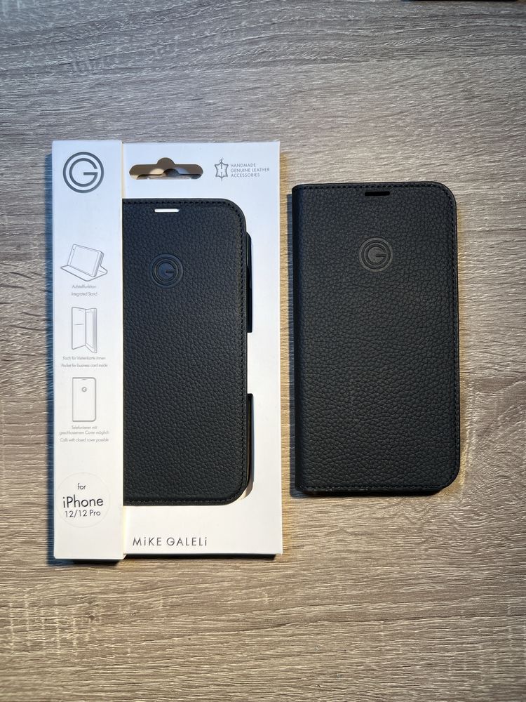 Etui PREMIUM skóra do iPhone 12/12 Pro / czarne!!!