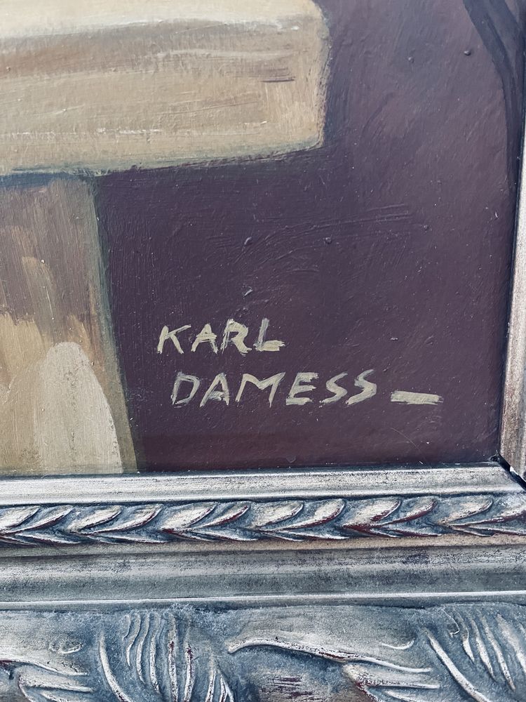 Obraz Karl Damess martwa natura duży antyk