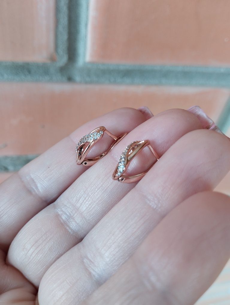Серьги медицинское золото Xuping 585 проба