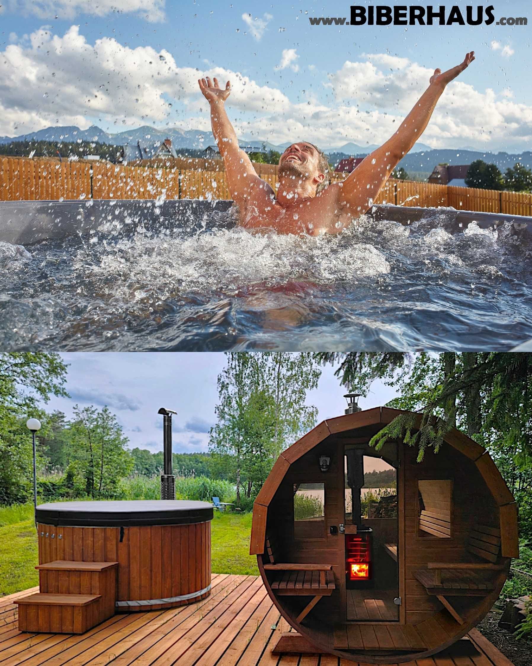 BALIA Ogrodowa Jacuzzi 200 cm PIEC WEWNĘTRZNY AKRYL -8 osobowe 18 DYSZ
