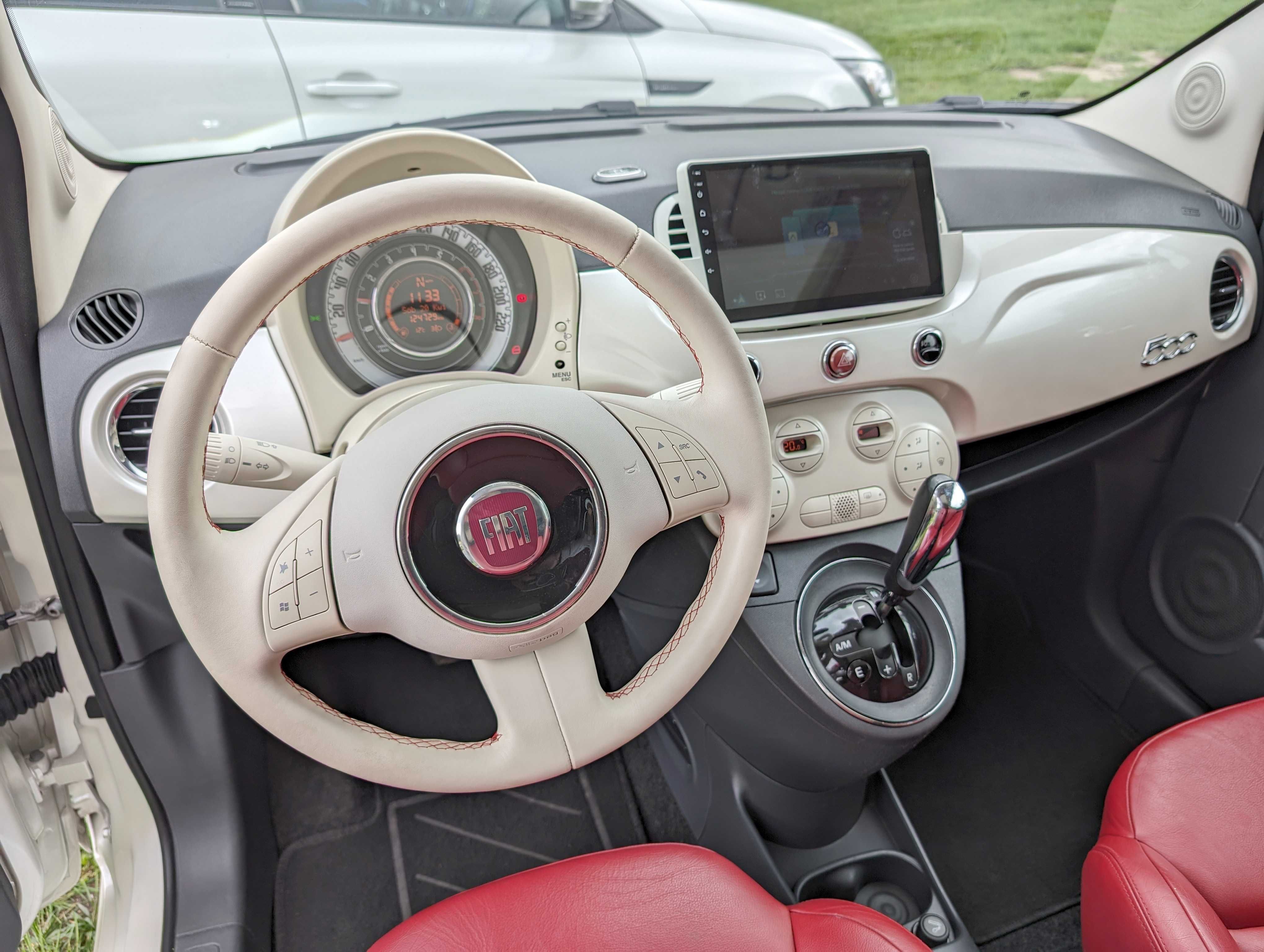 Fiat 500 1.2L benz 2008r. Lounge Automat Perła