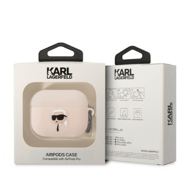 Etui Karl Lagerfeld dla AirPods Pro Różowy Silicone 3D