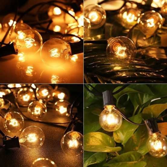 Girlanda Ogrodowa 30m Lampki LED 30x Żarówki 230V Wiszące Dekoracyjne