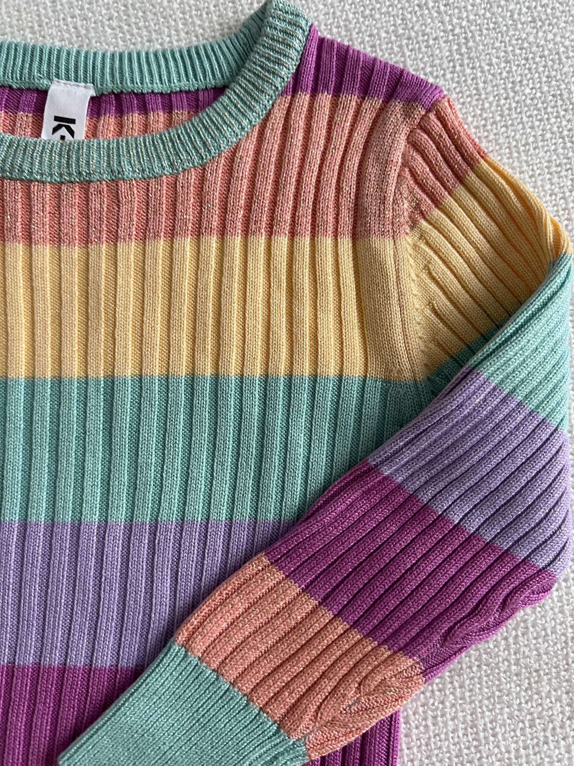 Nowy bez metki tęczowy sweterek rozmiar 80 K-D