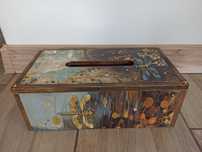 Pudełko na chusteczki chustecznik rękodzieło decoupage