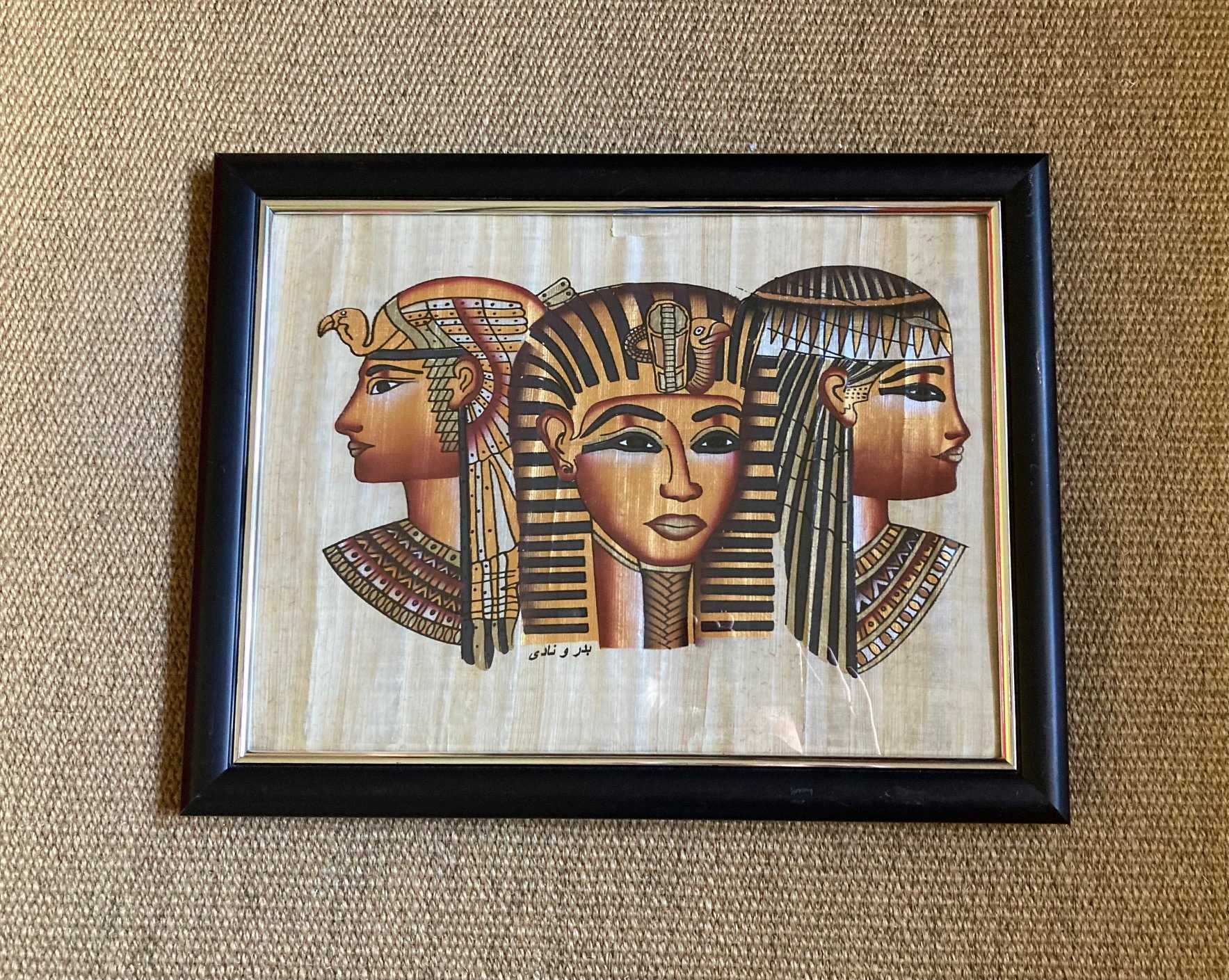 obraz z Egiptu  na papirusie w ramie