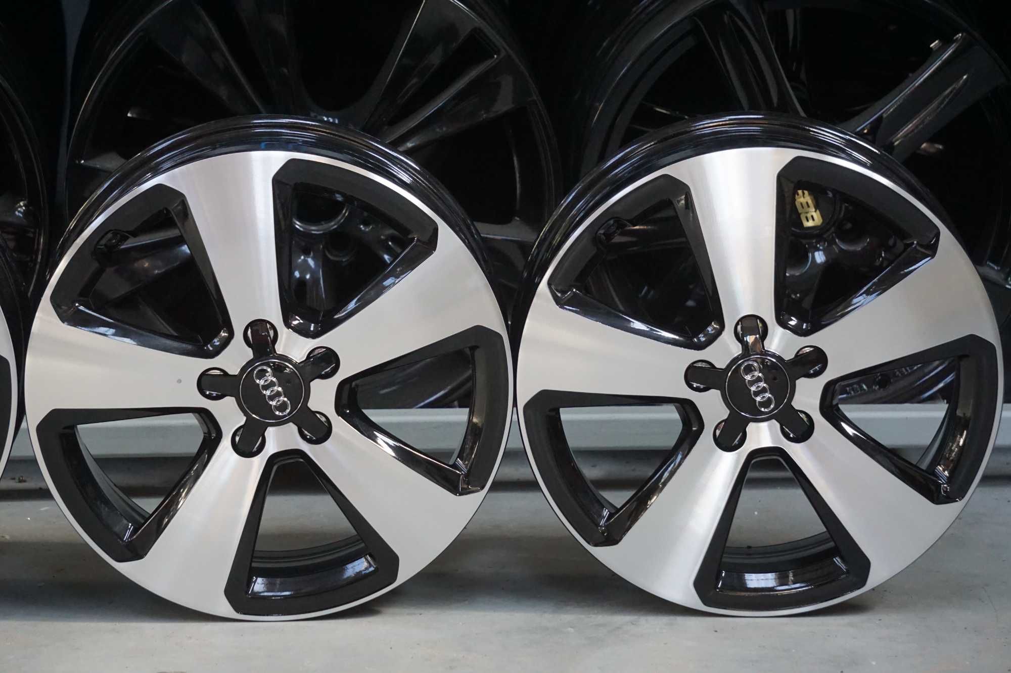 Alufelgi Audi 6Jx17" et48 5x112 cb57,1mm czarne i cnc, duzy dekiel