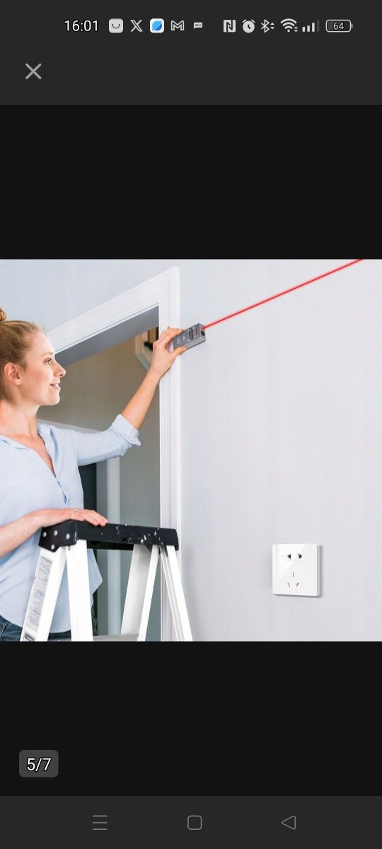 KIPRIM Kompaktowy Dalmierz Laserowy 70m Mini Narzędzie Pomiarowe