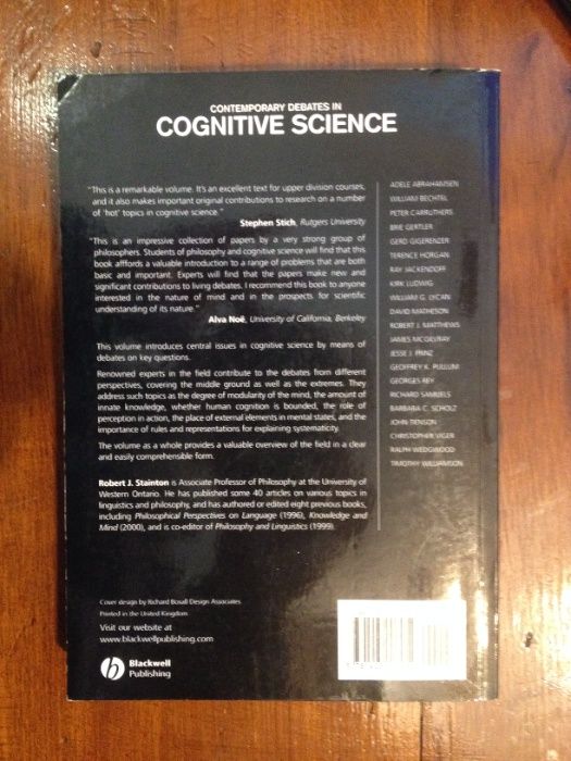 Robert J. Stainton - Contemporary debates in Cognitive Science
