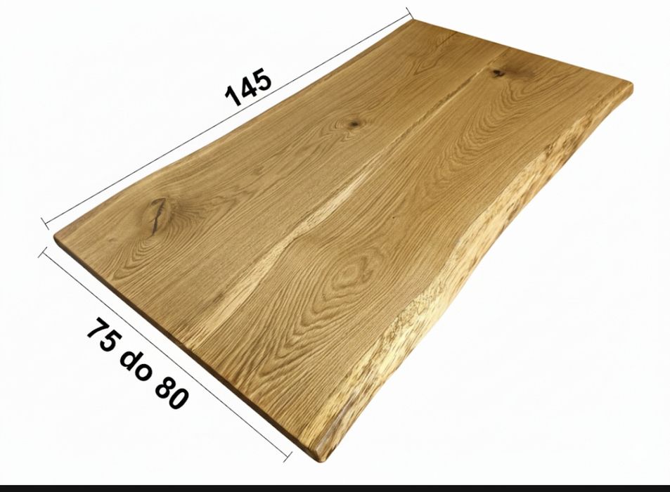 Blat dębowy Rustykalny 145x75-80 na stół biurko ławę