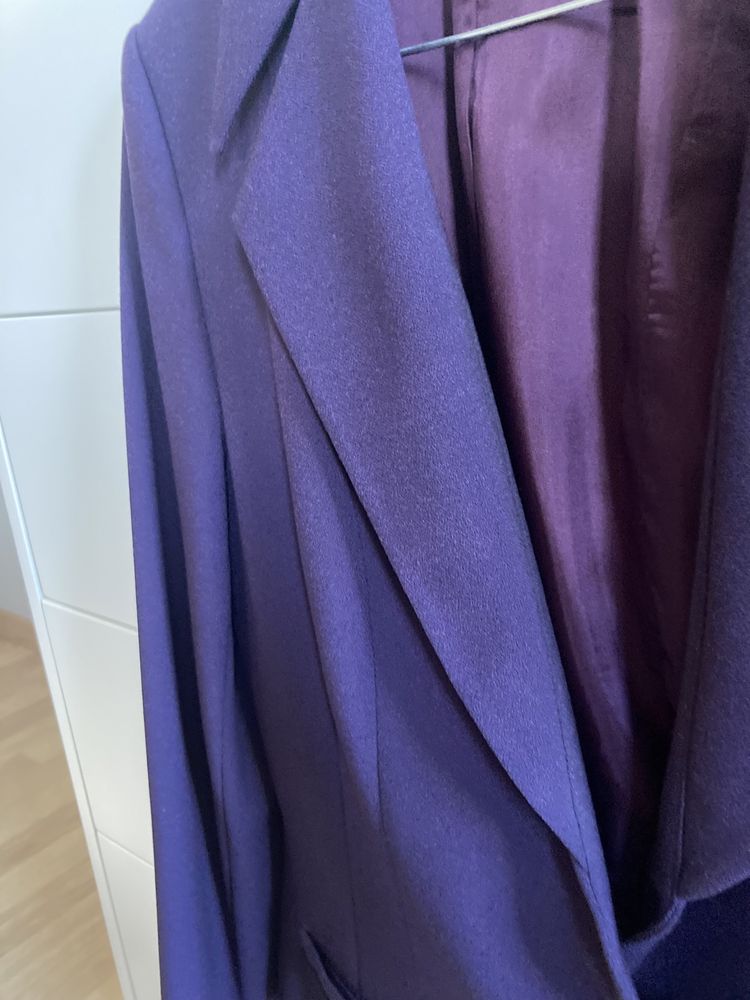 Komplet,marynarka+sukienka,fioletowy,rozmiar 36