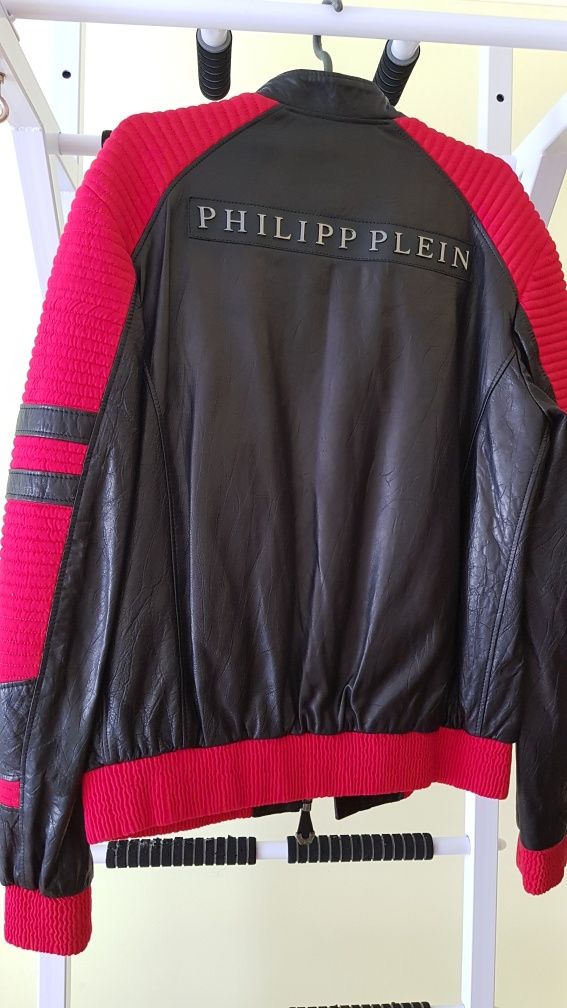 Мужская кожаная оригинальная куртка Philipp Plein