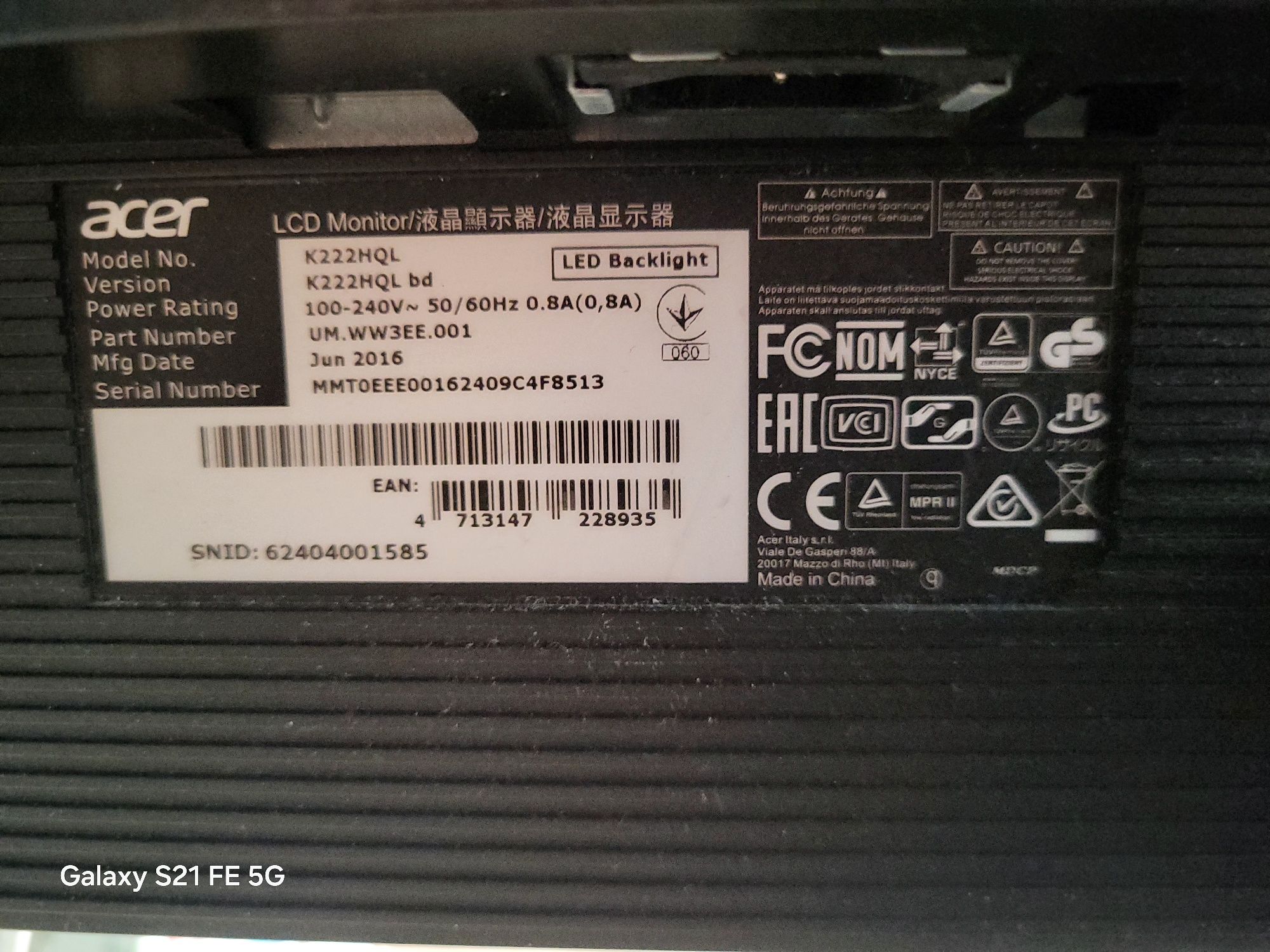 Monitor LCD 20Cala