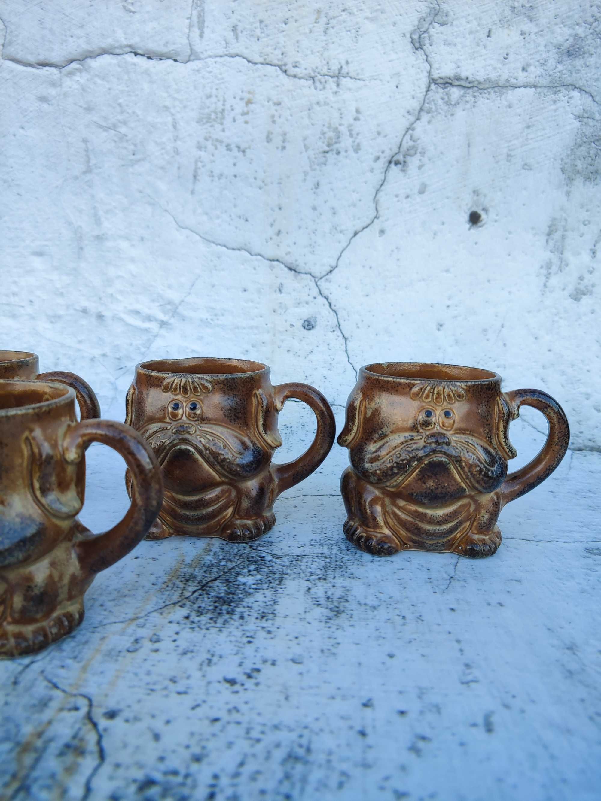 Ceramiczne vintage Kubki w kształcie Psa /Pieska - Design lata 70