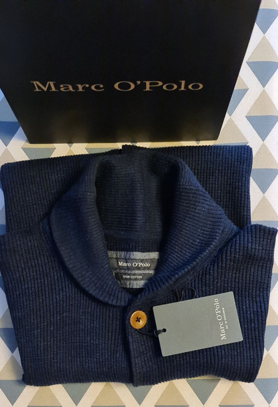 Marc O'Polo - granatowy meski rozpinany sweter Xl