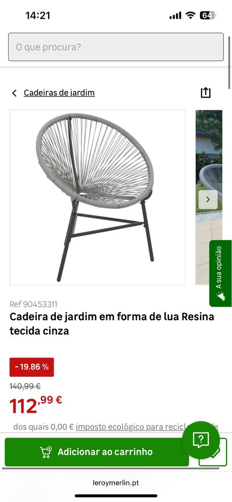 Cadeira exterior leroy merlin