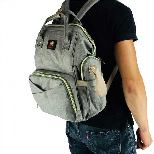 Рюкзак для мамы Yoya водоотталкивающий с Термосумкой и USB Серый.сумка