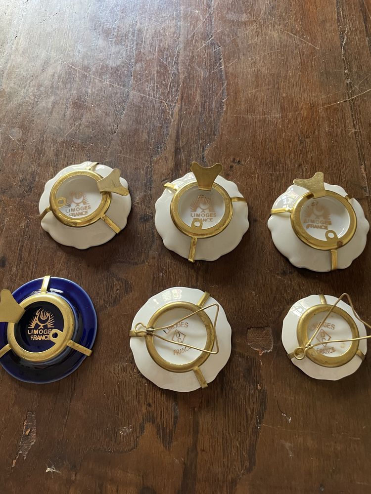 Pequenos pratos de porcelana Limoges