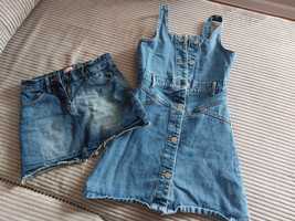 Sukienka i spodniczka jeansowa 128